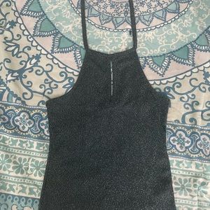 halter emerald glitter top